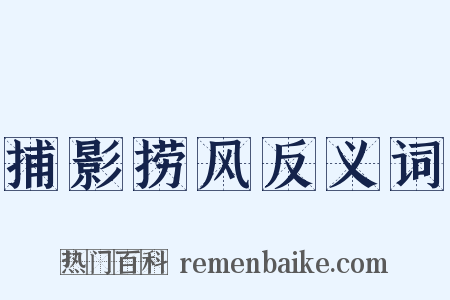 捕影捞风反义词是什么意思的图片